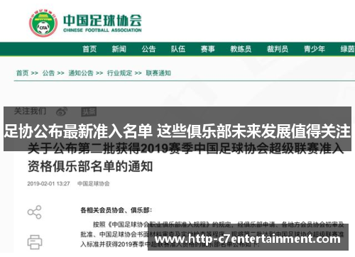 足协公布最新准入名单 这些俱乐部未来发展值得关注 足协公布最新准入名单 这些俱乐部未来发展值得关注